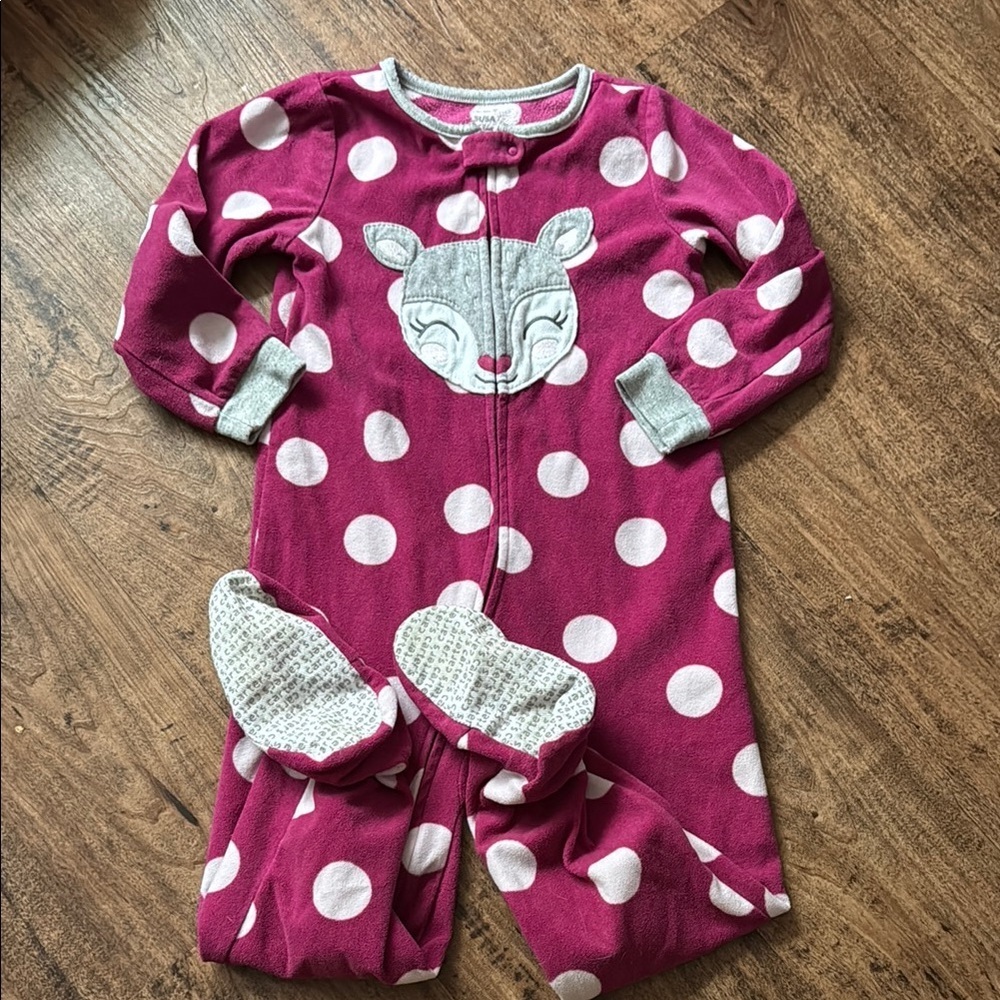 Pink Polka Dot Baby Onesie with Animal Design size 5t